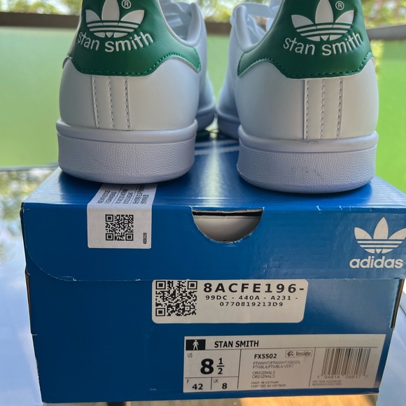 Adidas Stan smith Sz 8 1/2 men white/green with original box(NWT). - Picture 3 of 6
